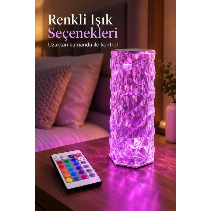 BUĞZ Dekoratif Masa Lambası Üstten Dokunmatik Kontrollü Şarjlı - BUĞZ