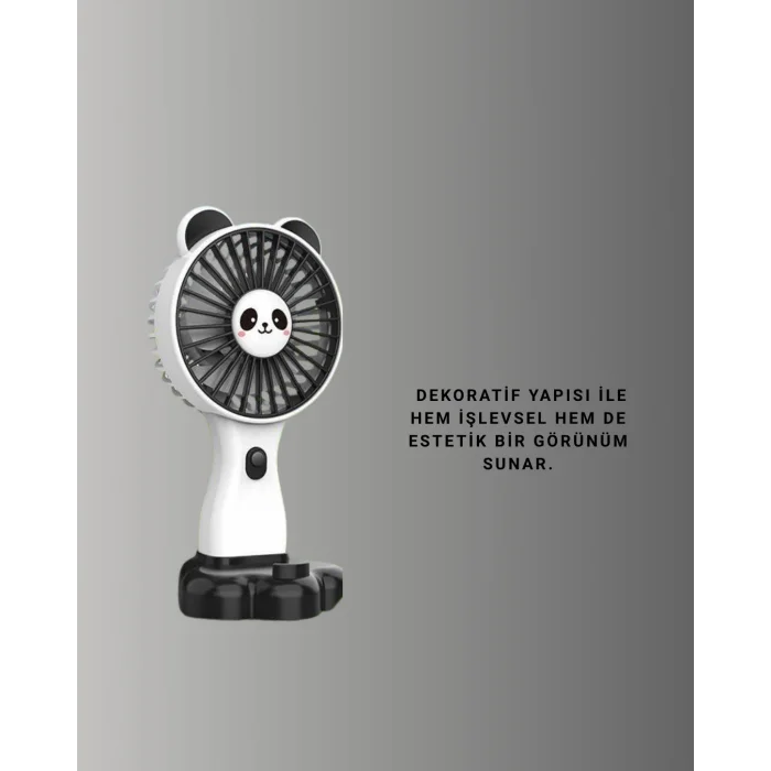  Dekoratif Panda Tasarımlı Küçük Boy Fan