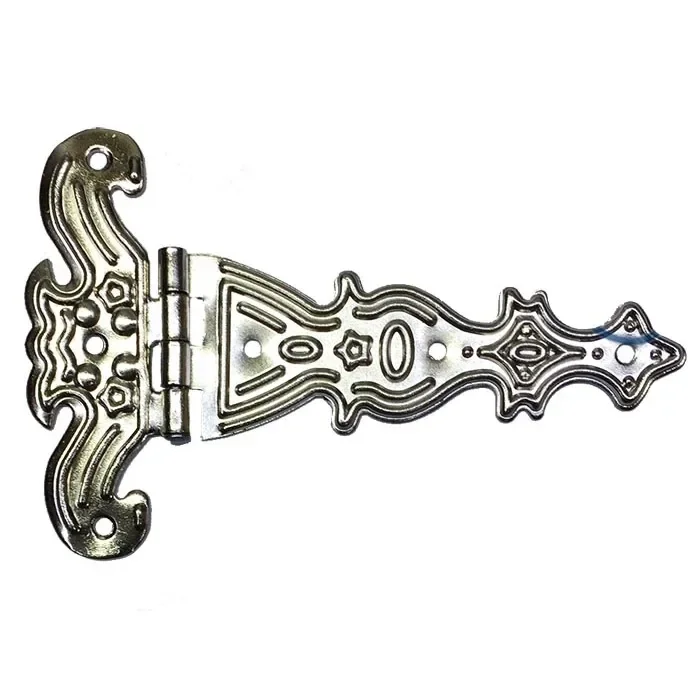 BUĞZ Dekoratif, Sac Tek Kuyruklu Menteşe - 69x102 Mm, Büyük, Nikel, 100 Adet