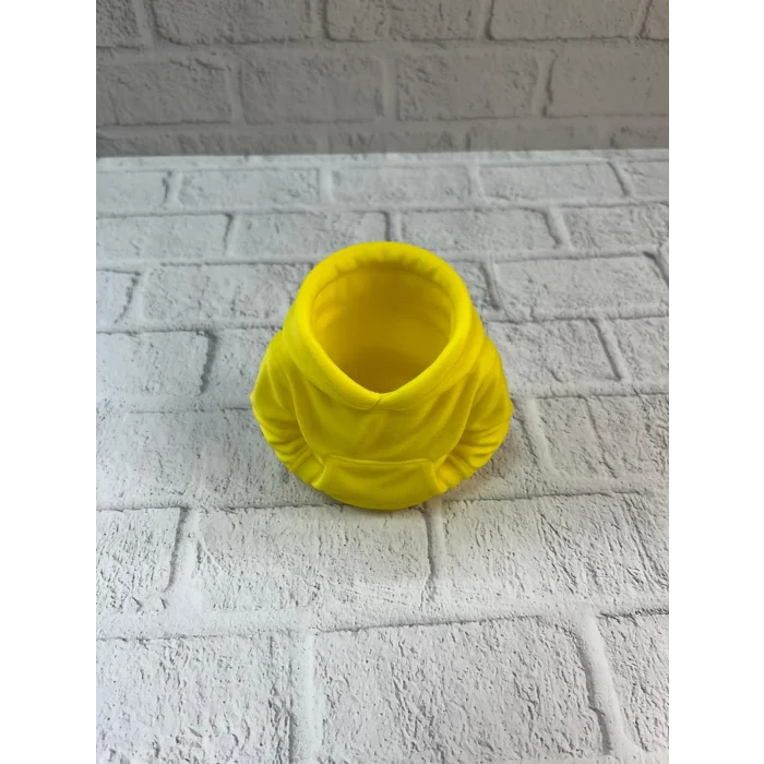 BUĞZ Dekoratif Sarı Hoodie Kalemlik 10x10 cm - Lisinya