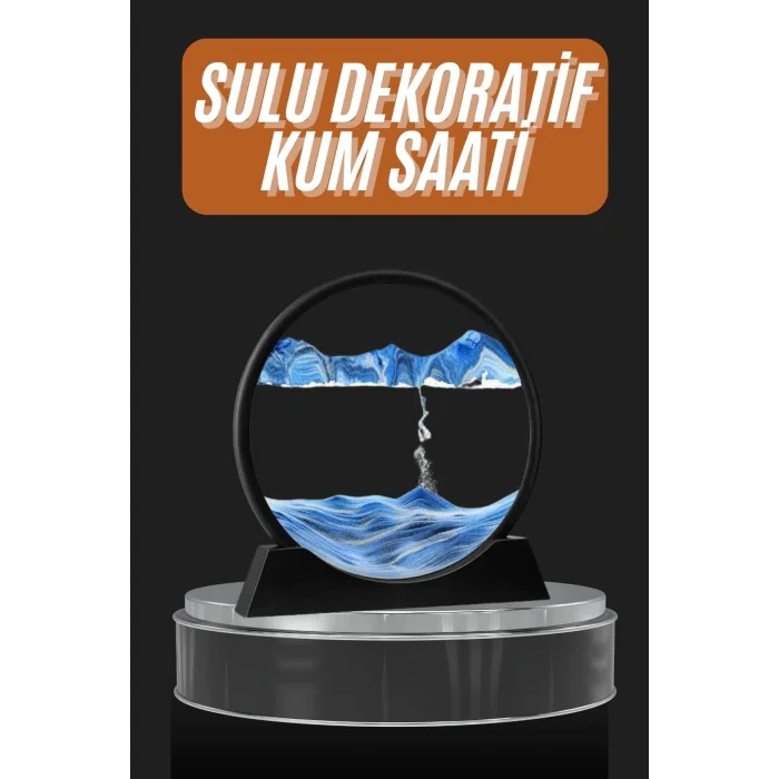 BUĞZ Dekoratif Sulu Kum Saati Ofis Masa Üstü Ev Yuvarlak Kum Saati