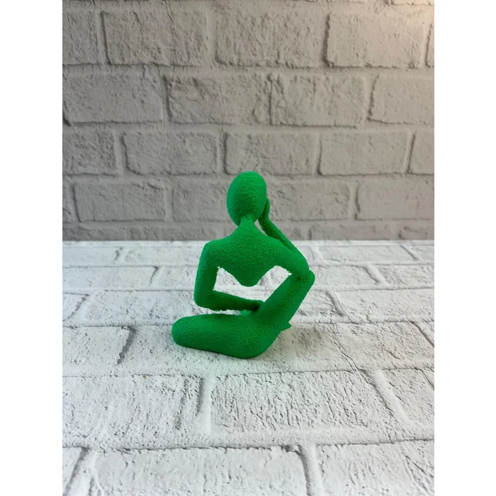 BUĞZ Dekoratif Yeşil İnsan Figürü Modern Masa ve Raf Süsü