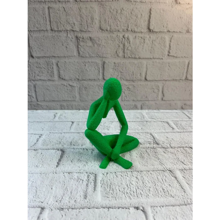 BUĞZ Dekoratif Yeşil İnsan Figürü Modern Masa ve Raf Süsü - Lisinya