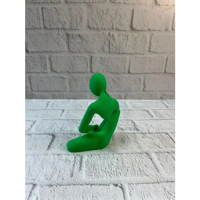 BUĞZ Dekoratif Yeşil İnsan Figürü Modern Masa ve Raf Süsü - Lisinya
