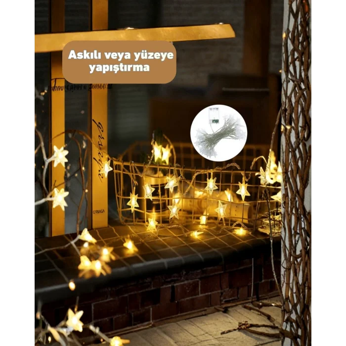 BUĞZ Dekoratif Yıldız Led Aydınlatma 20 Ledli 5 Metre Günışığı