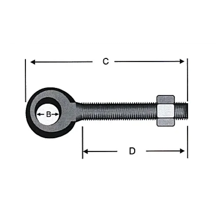 BUĞZ Delikli, Gözlü Civata M8 - 50 Adet