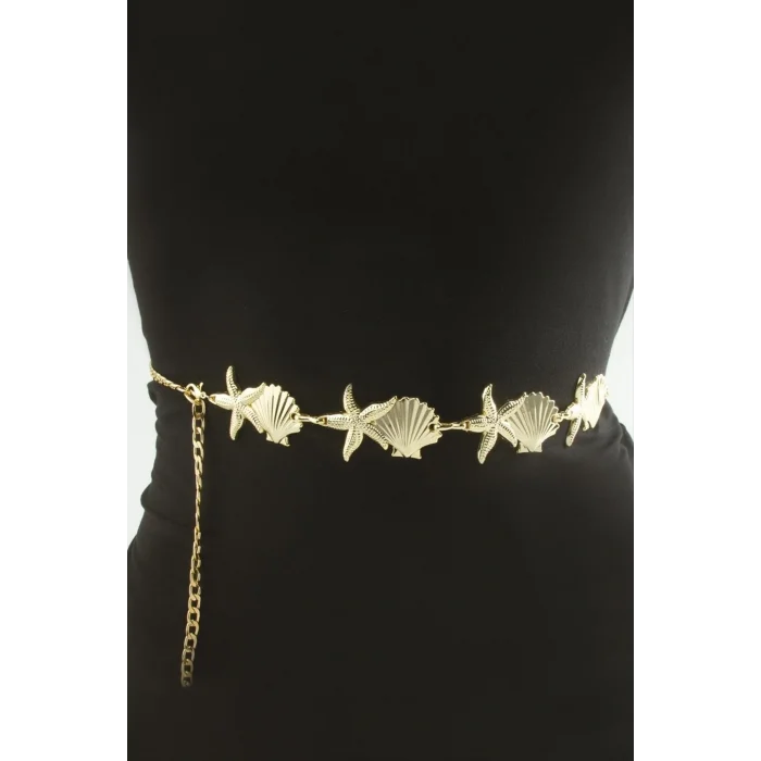 BUĞZ Deniz Yıldızı Metal Zincir Kemer