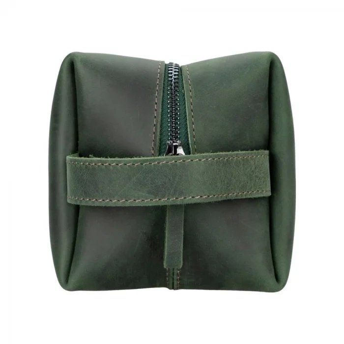  Deri Bakım Ve Seyahat Çantası, L Beden, Antik Koyu Yeşil