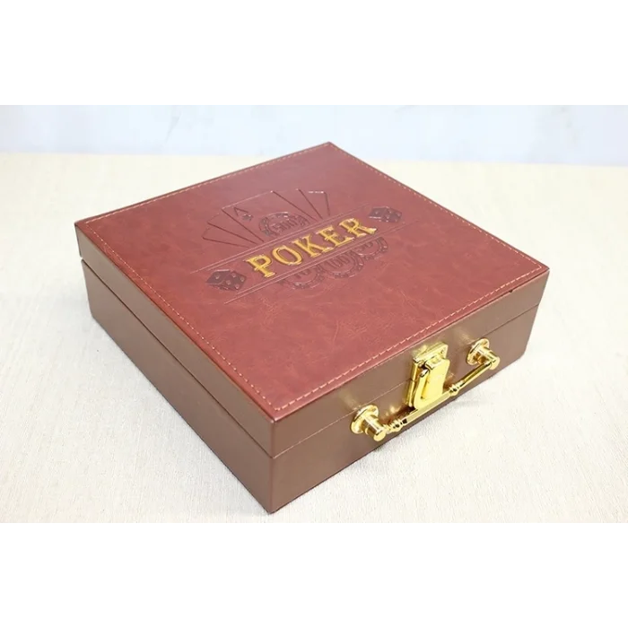 BUĞZ Deri Çantalı 100 Chip Ve 2 Adet İskambil Kağitına Sahip Poker Oyunu Alk4228