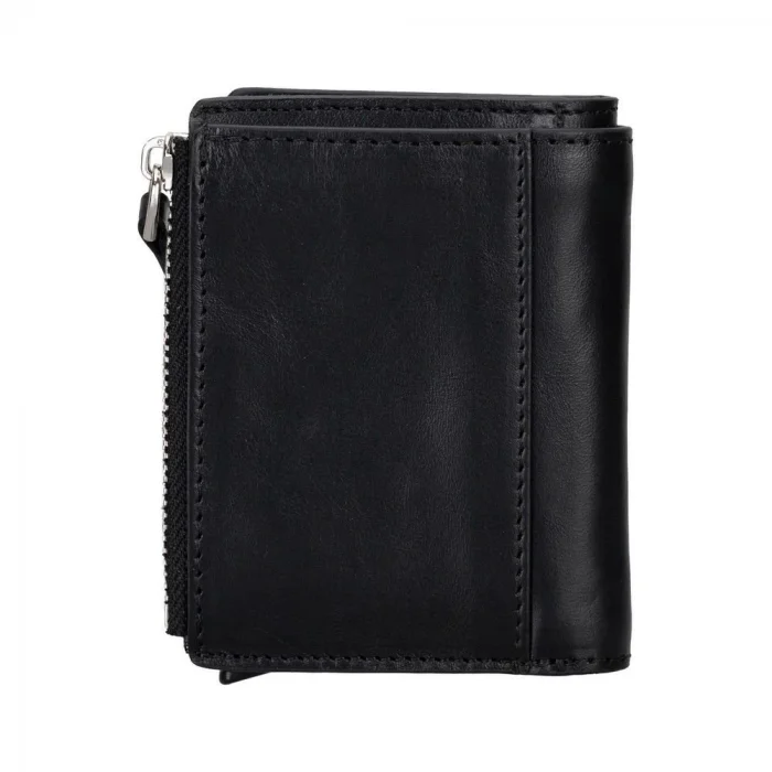  Deri Cüzdan Ve Kartlık, Mekanizmalı, 10 Adet Kart Bölmeli, Siyah