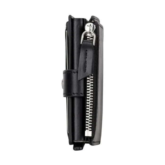  Deri Cüzdan Ve Kartlık, Mekanizmalı, 10 Adet Kart Bölmeli, Siyah