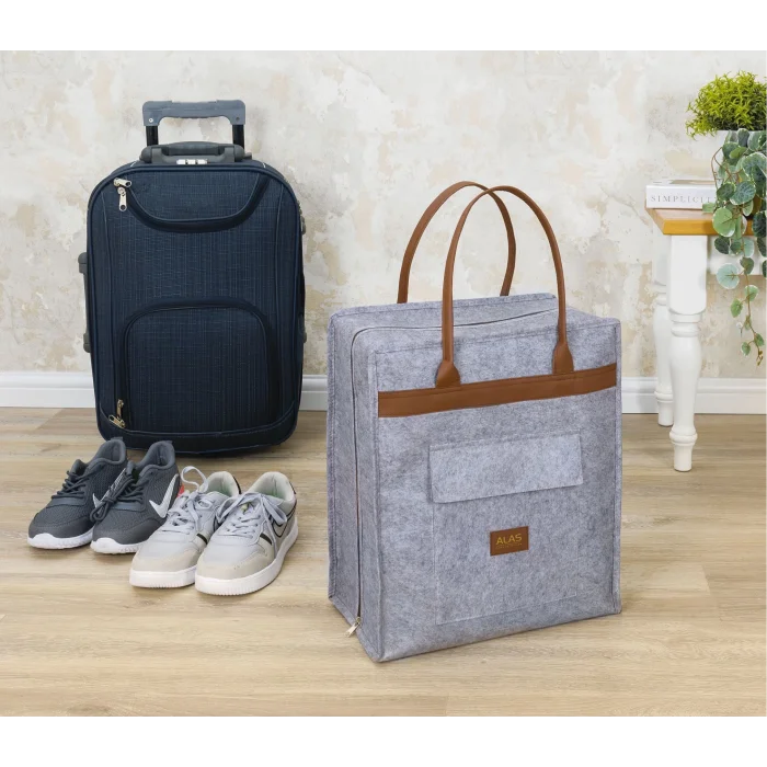 BUĞZ Deri Kulplu Ayakkabı Seyahat Çantası 04263 ( BUĞZ )