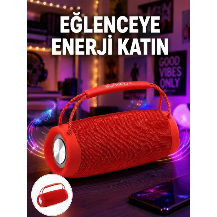 BUĞZ Derin Baslı Çift Hoparlörlü Taşınabilir Kablosuz Hoparlör Yeni Nesil