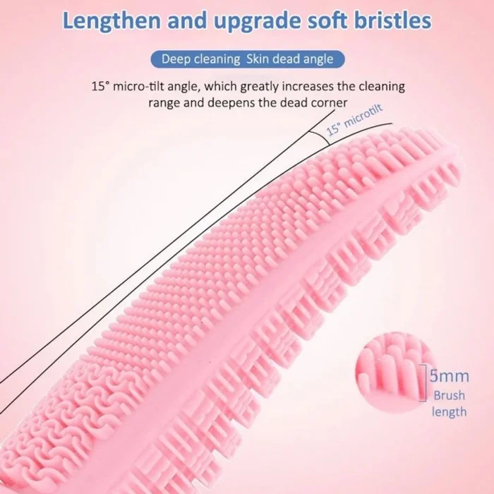  Derin Gözenek Temizliği İçin İnce Kaba Silikon Uçlu Elektrikli Yüz Temizleme Fırçası