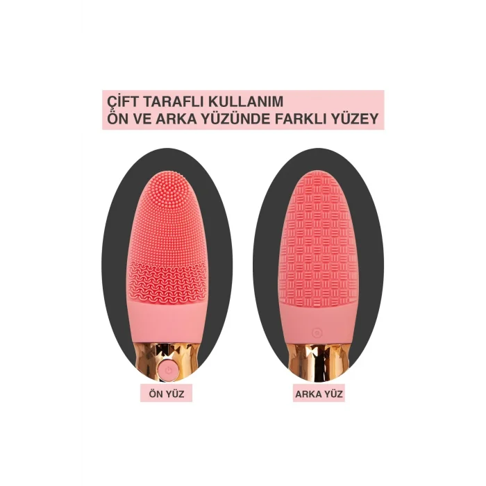  Derin Gözenek Temizliği İçin İnce Kaba Silikon Uçlu Elektrikli Yüz Temizleme Fırçası