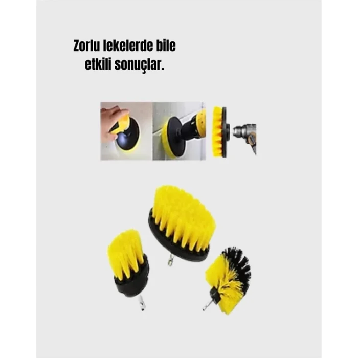  Derinlemesine Temizlik İçin Dayanıklı Kıllı Matkap Fırçası Başlığı