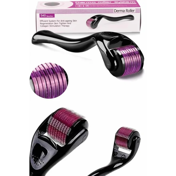  Derma Roller Titanyum Uçlu 540 İğneli 1 Mm Saç Sakal Çıkarma Ve Cilt Bakım Masaj Aleti