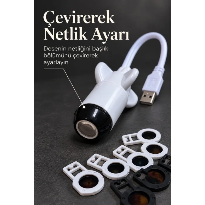 BUĞZ Desenli Projeksiyon Lambası Bilgisayar USB Girişinden Kullanımlı - BUĞZ