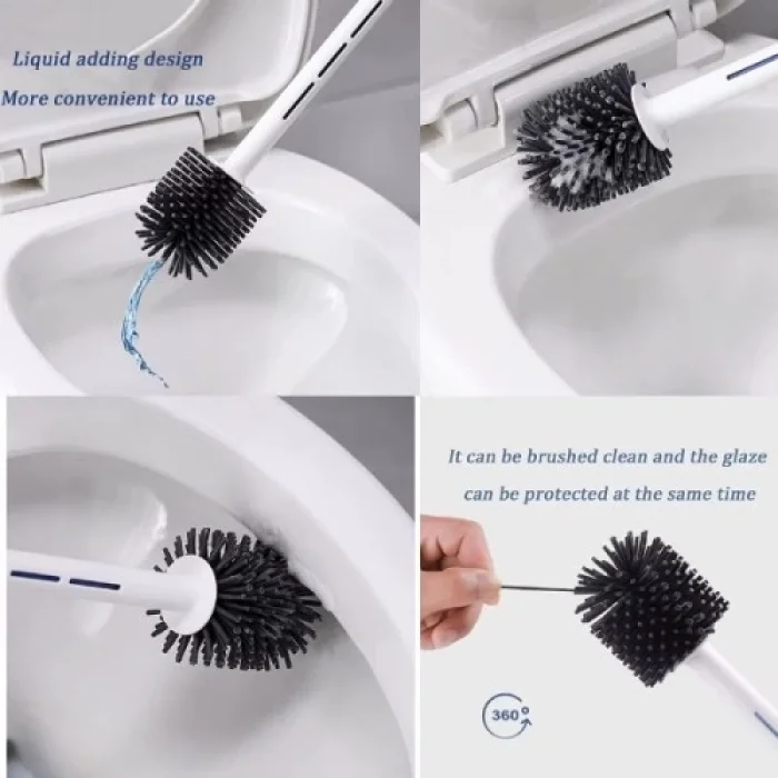  Deterjan Hazneli Silikon Tuvalet Fırçası