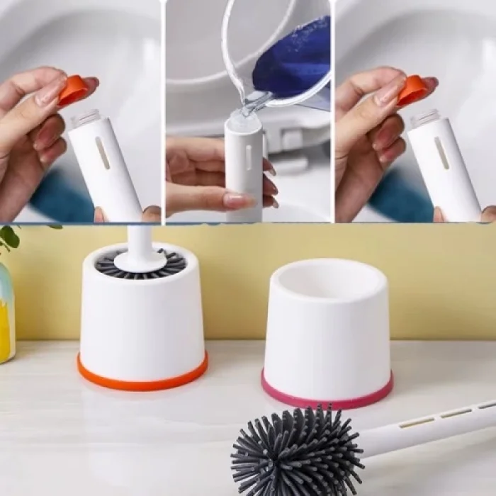  Deterjan Hazneli Silikon Tuvalet Fırçası