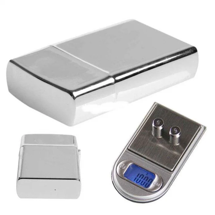  Diamond Zippo Çakmak Şeklinde Kutulu Mini Cep Hassas Dijital Terazi (200gr-0.01)