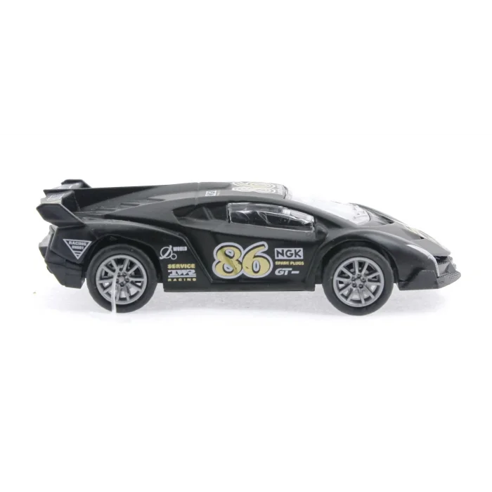  Die Cast Çek Bırak Metal Siyah Yarış Arabası 86