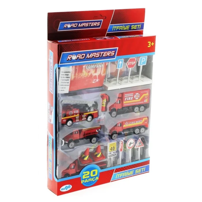  Die Cast Metal 20 Parça İtfaiye Seti - Tankerli