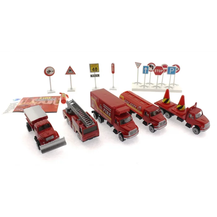  Die Cast Metal 20 Parça İtfaiye Seti - Tankerli