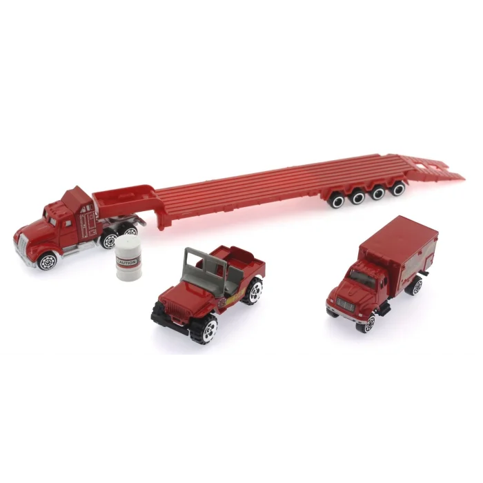  Die Cast Metal Tırlı ve Jeepli İtfaiye Seti