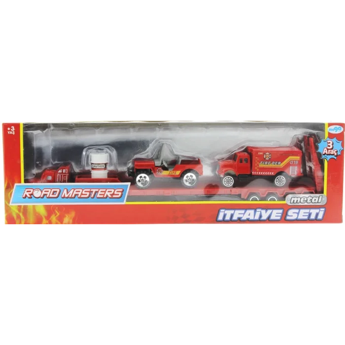  Die Cast Metal Tırlı ve Jeepli İtfaiye Seti