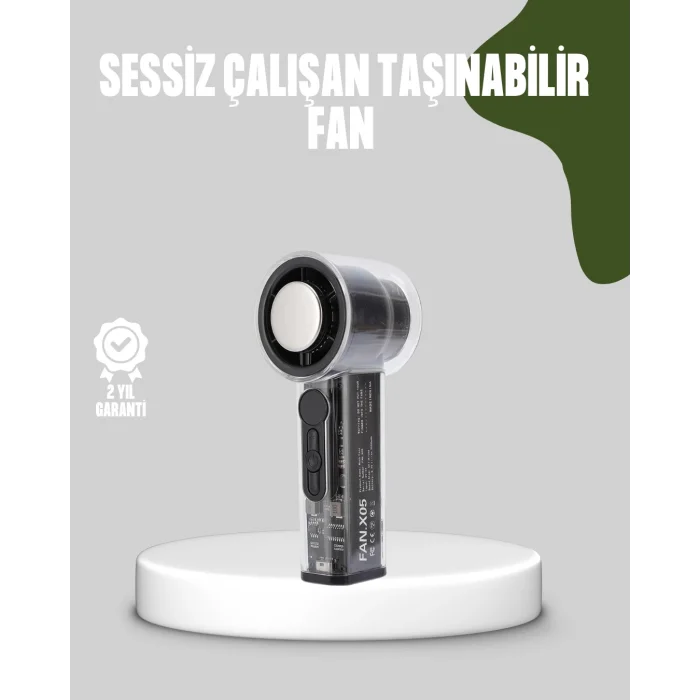  Dijital Ekranlı Şarjlı Mini Fan 100 Kademeli Hız Ayarı