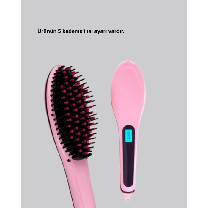 BUĞZ Dijital Ekranlı Seramik Saç Düzleştirici Tarak – 5 Kademeli Isı Ayarı, İyon Kontrollü - Lisinya