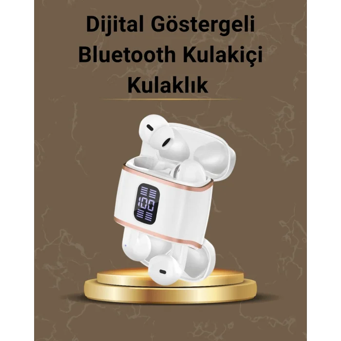 BUĞZ Dijital Göstergeli Bluetooth Kulakiçi Kulaklık – 4’lü Paket, Gürültü Engellemeli