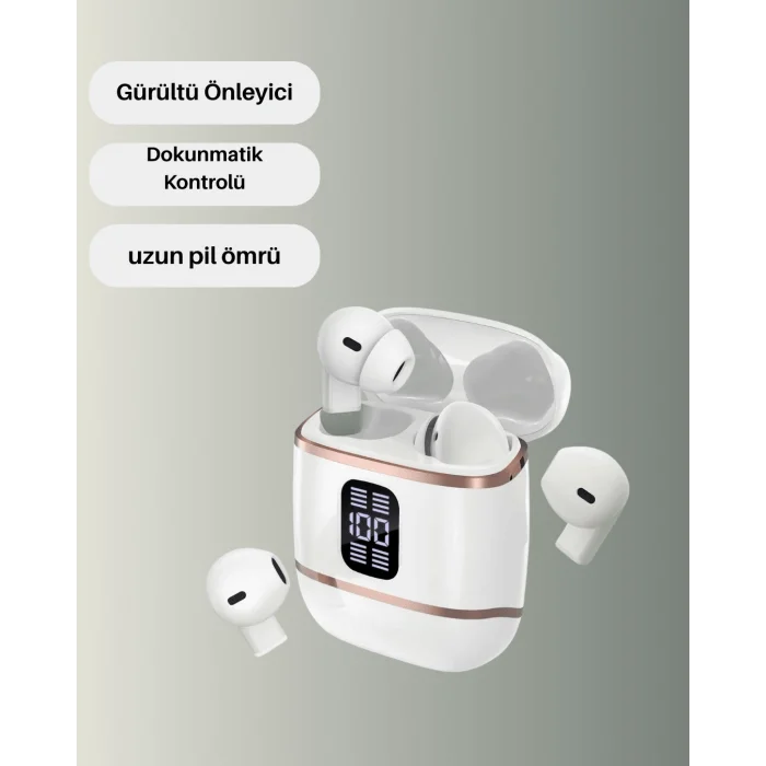 BUĞZ Dijital Göstergeli Bluetooth Kulakiçi Kulaklık – 4’lü Paket, Gürültü Engellemeli