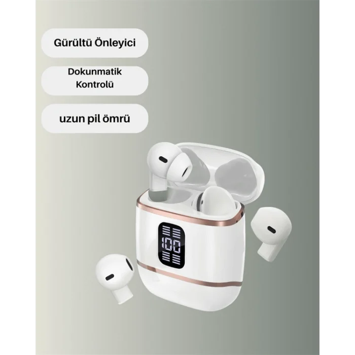 BUĞZ Dijital Göstergeli Bluetooth Kulakiçi Kulaklık – 4’lü Paket, Gürültü Engellemeli - BUĞZ