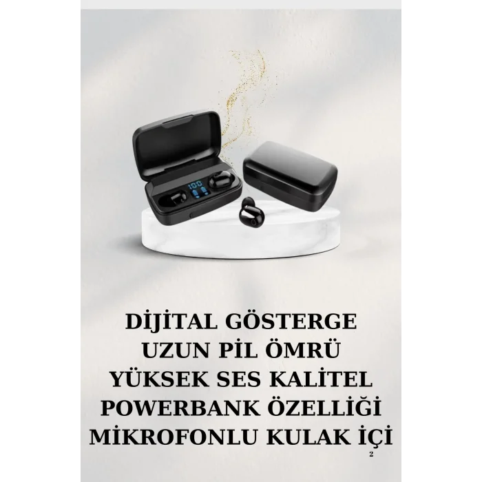 BUĞZ Dijital Göstergeli Bluetooth Kulaklık Kablosuz TWS Stereo Bluetooth 5.0