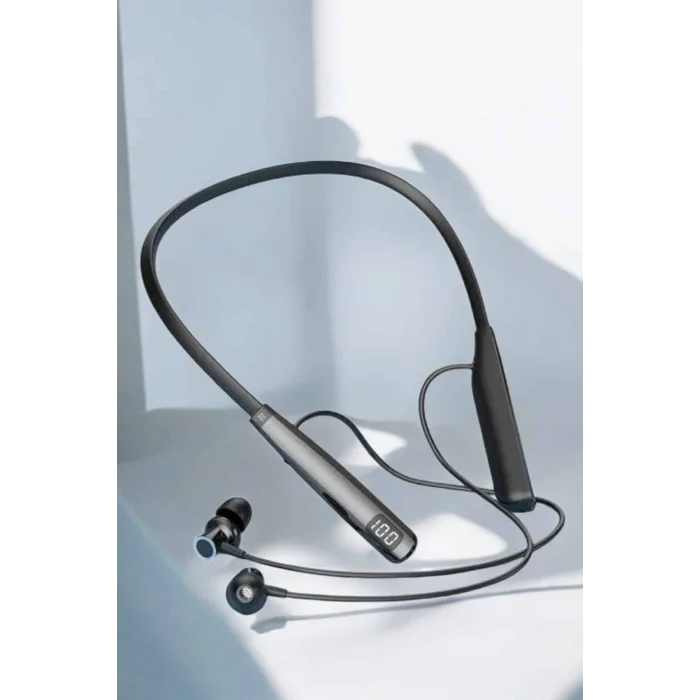 BUĞZ Dijital Göstergeli Kulak İçi Kablosuz Bluetooth Kulaklık Boyun Bantlı - BUĞZ