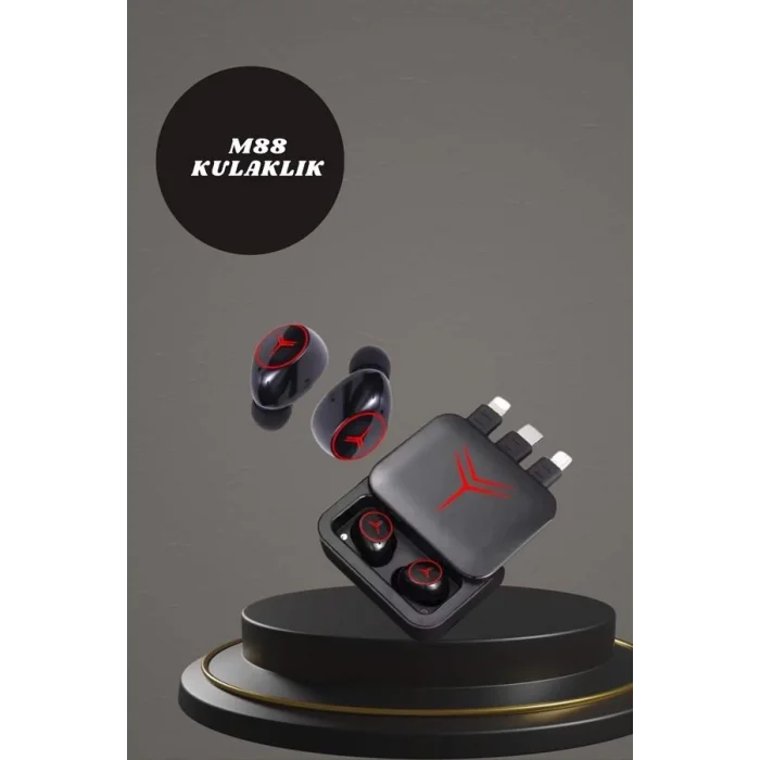  Dijital Göstergeli Powerbank Kablosuz Kulaklık ve 7 Kordonlu Yeni Nesil Akıllı Saat Dokunmatik Kontrol