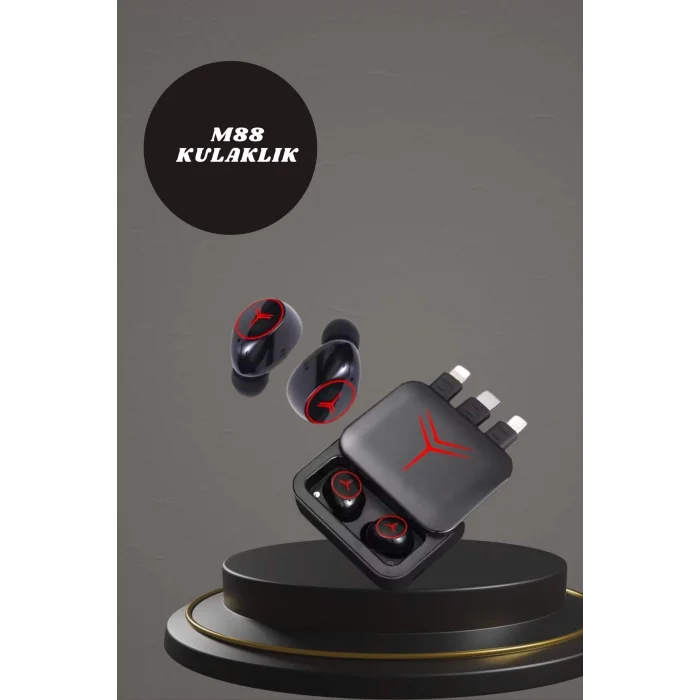 BUĞZ Dijital Göstergeli Powerbank Kablosuz Kulaklık ve 7 Kordonlu Yeni Nesil Akıllı Saat Dokunmatik Kontrol