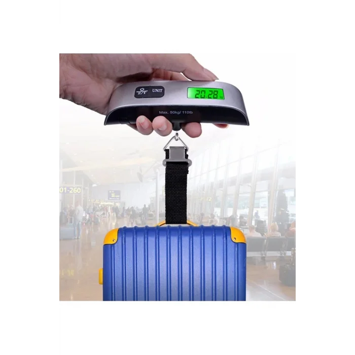 BUĞZ Dijital Işıklı Elektronik Askılı El Bagaj Tartısı Bavul Kantarı Seyahat Çantası 50kg