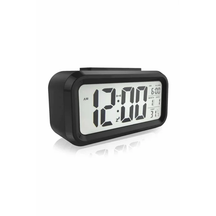 BUĞZ Dijital Masa Saati Takvim Çalar Saat Alarmlı Işıklı Led Ekran Pilli - BUĞZ