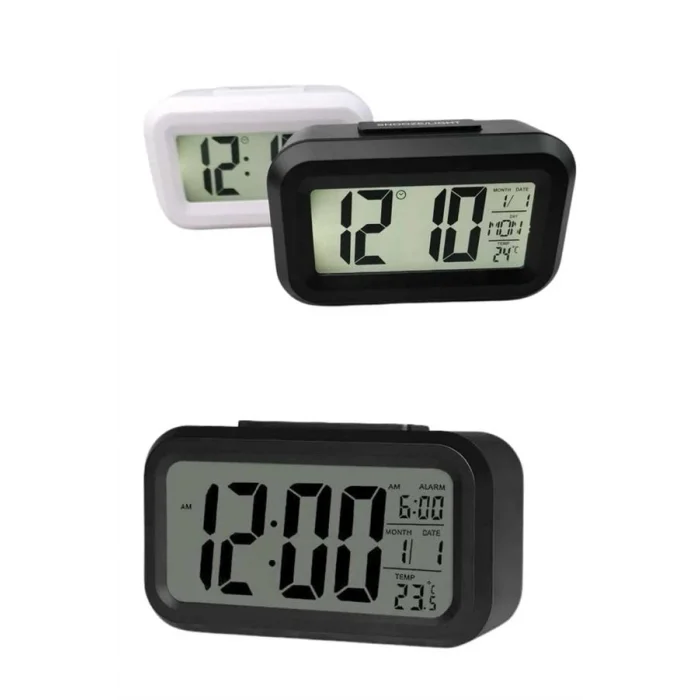 BUĞZ Dijital Masa Saati Termometreli Takvim Çalar Saat Led Ekran Pilli - BUĞZ