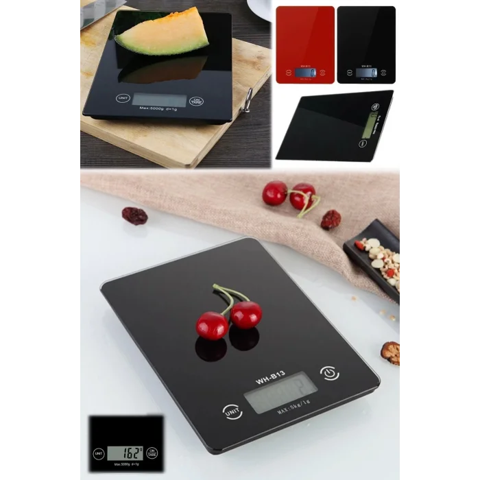 BUĞZ Dijital Mutfak Tartısı - 5 kg Kapasite, 1 Gram Hassasiyet, Şık Siyah Cam Tasarım ( BUĞZ )