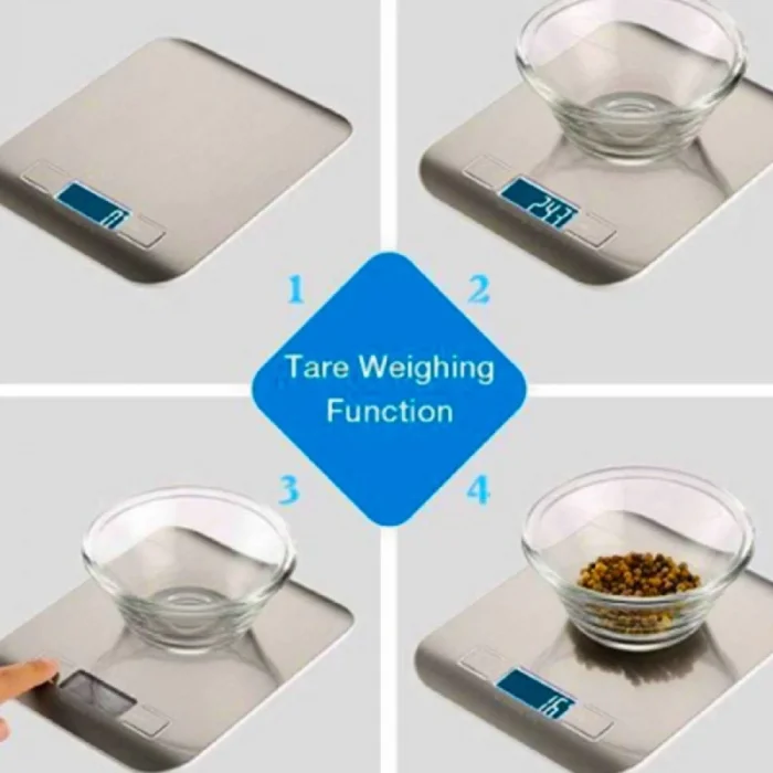  Dijital Mutfak Terazisi Paslanmaz Çelik Elektronik Lcd Ağırlık 5 Kg Ölçeklii Pişirme Ölçü Aleti