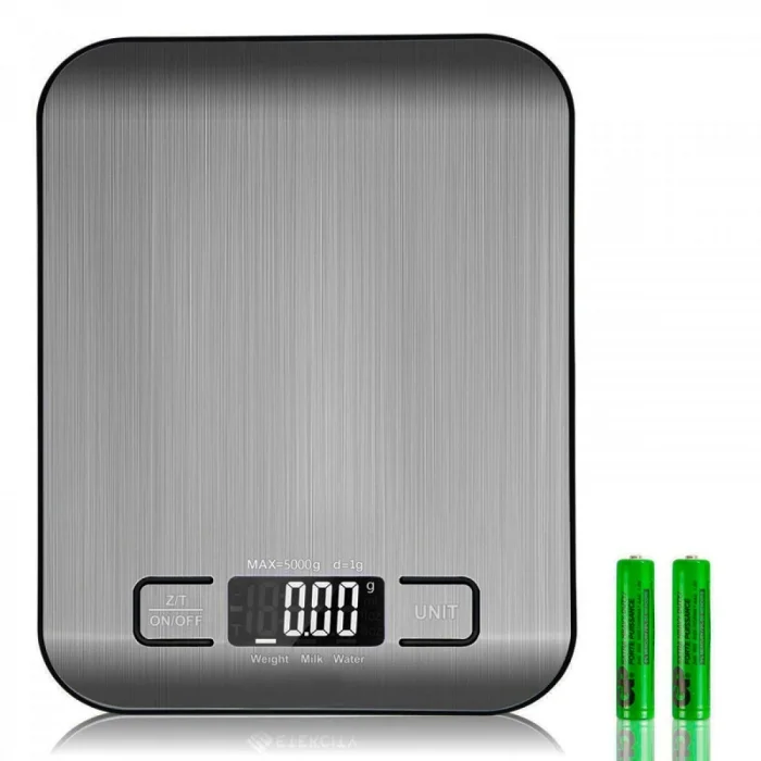 BUĞZ Dijital Mutfak Terazisi Paslanmaz Çelik Elektronik Lcd Ağırlık 5 Kg Ölçeklii Pişirme Ölçü Aleti ( BUĞZ )