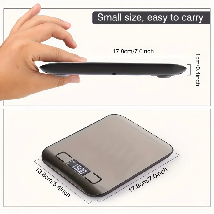 BUĞZ Dijital Mutfak Terazisi Paslanmaz Çelik Elektronik Lcd Ağırlık 5 Kg Ölçeklii Pişirme Ölçü Aleti ( BUĞZ )