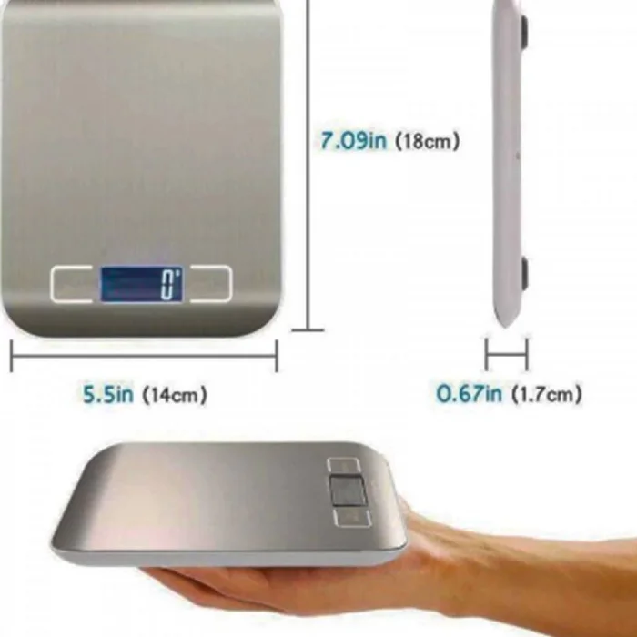 BUĞZ Dijital Mutfak Terazisi Paslanmaz Çelik Elektronik Lcd Ağırlık 5 Kg Ölçeklii Pişirme Ölçü Aleti
