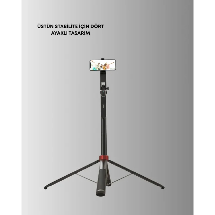 BUĞZ Dikey ve Yatay Çekim Destekli Selfie Stick Tripod