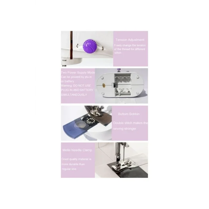 BUĞZ Dikiş Makinesi Sew Whiz Elektrikli Veya Pille Çalışabilen Çift Kademeli Işıklı Mini