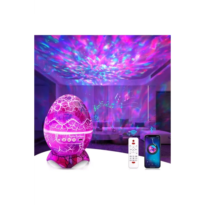 BUĞZ Dinozor tasarımlı bluetooth hoparlör gece lambası galaxy led projektör çok renkli 2 saat